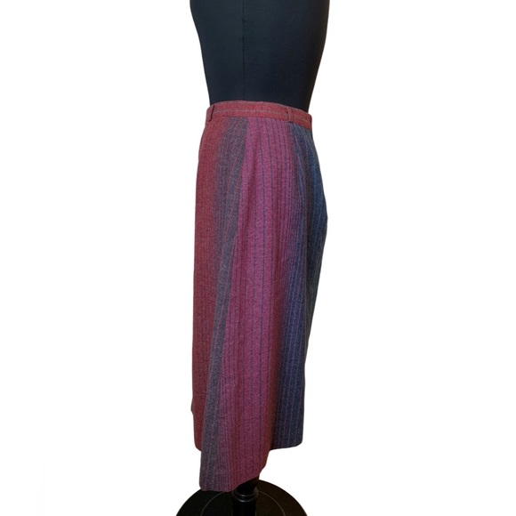 Vintage Panther A-line Wool Skirt Knee Length Jewel Tones - Picture 3 of 9